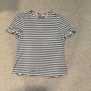 Striped Ruffle Sleeve Top